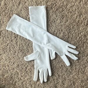 Child Elegant White Long Gloves for